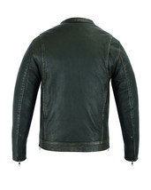 Men's Drum Dyed Utility Style Distressed Lamb Jacket 6 sizes S M L XL 2X 3X - $193.00+
