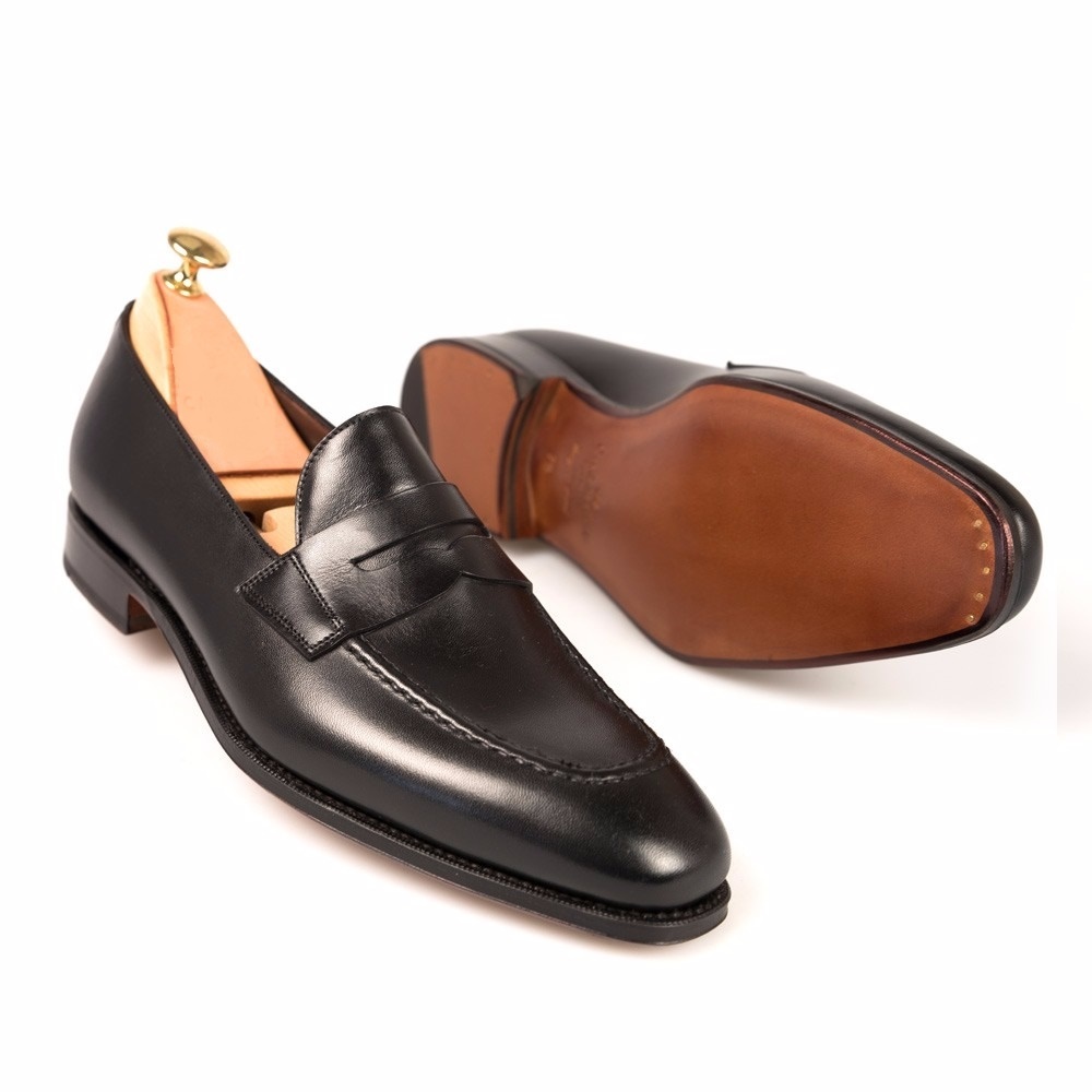 Handmade men black shoes, men leather shoes, men dress loafer shoes for ...