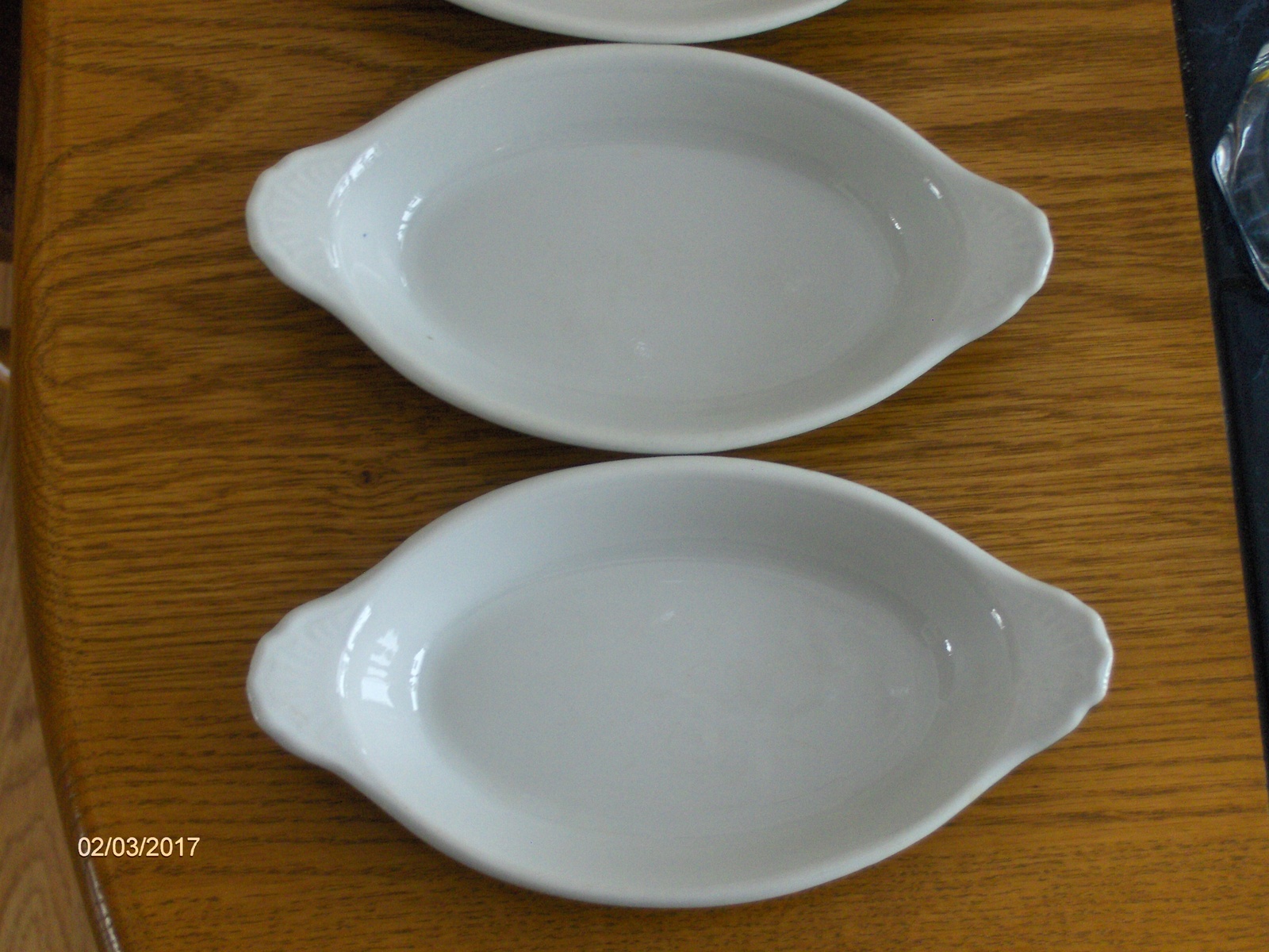 HALL USA Au Gratin Baking Dishes Hunter Green/White Casserole Oval Set