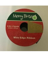 BRAND NEW MERRY BRITE WIRE EDGE RIBBON #702228, FREE SHIPPING - $12.83