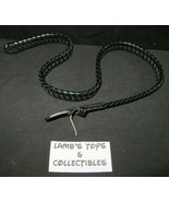 Child&#39;s belt waffle weave black genuine leather size medium - $7.12