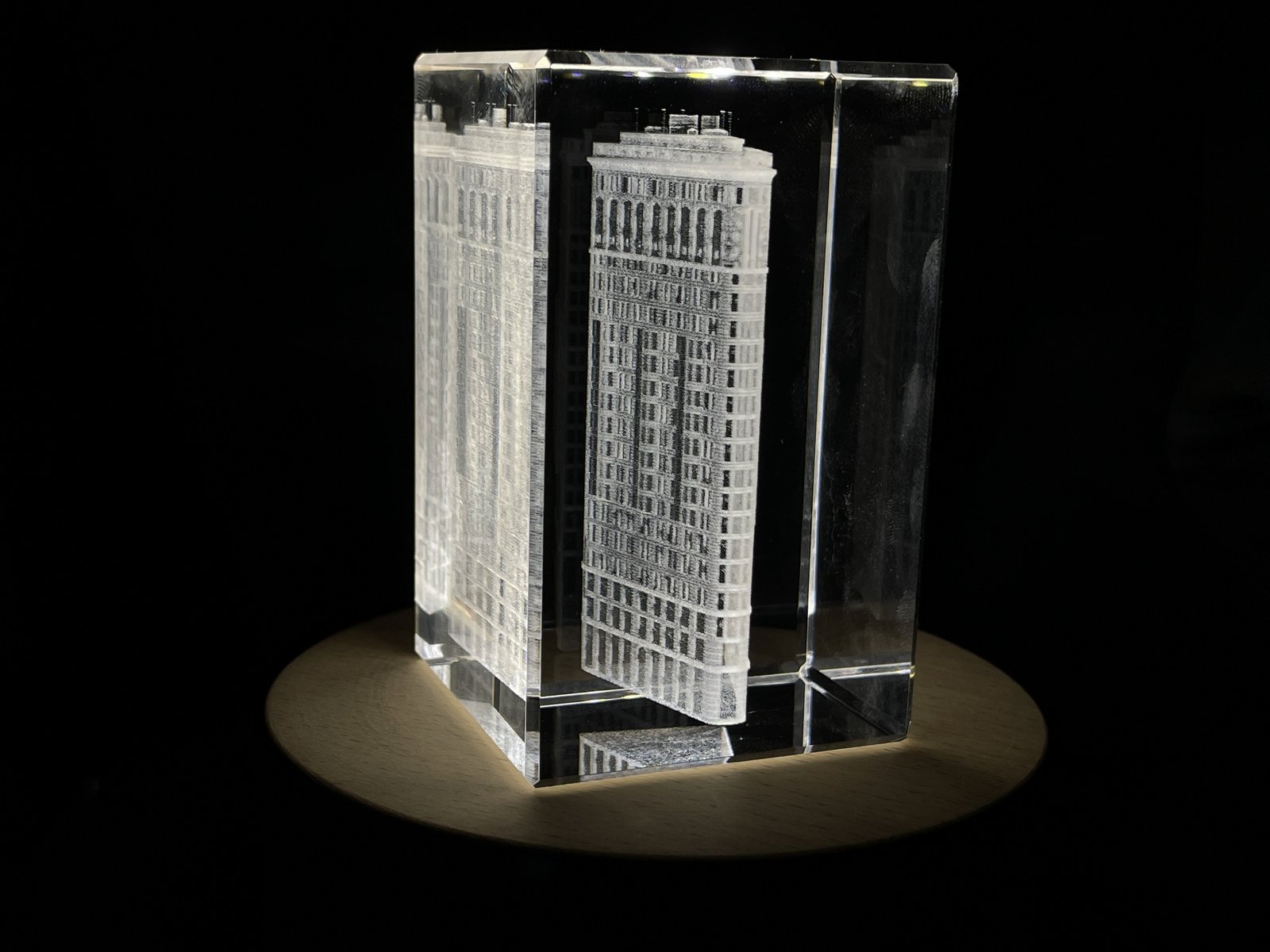 The Flatiron Building 3D Engraved Crystal Keepsake Souvenir