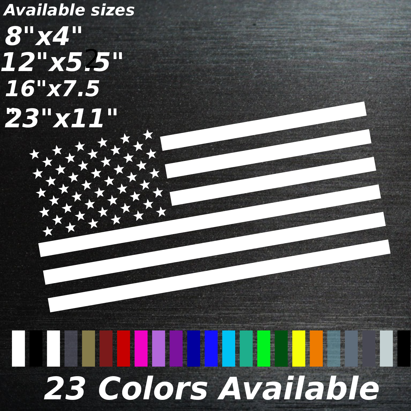 AMERICAN FLAG DECAL STICKER DECAL SINGLE COLOR CARS TRUCKS DIESEL NO BACKGROUND
