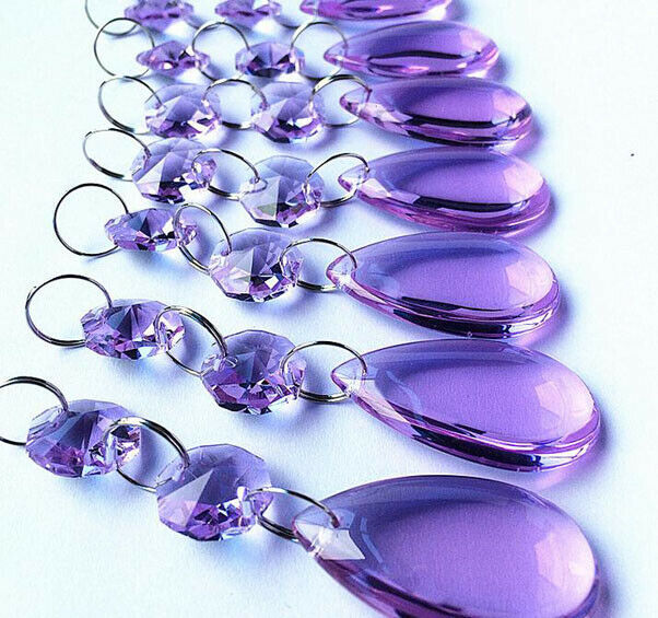 10/30/60PCS Acrylic Crystal Bead Garland Chandelier Hanging Wedding Party Decor 
