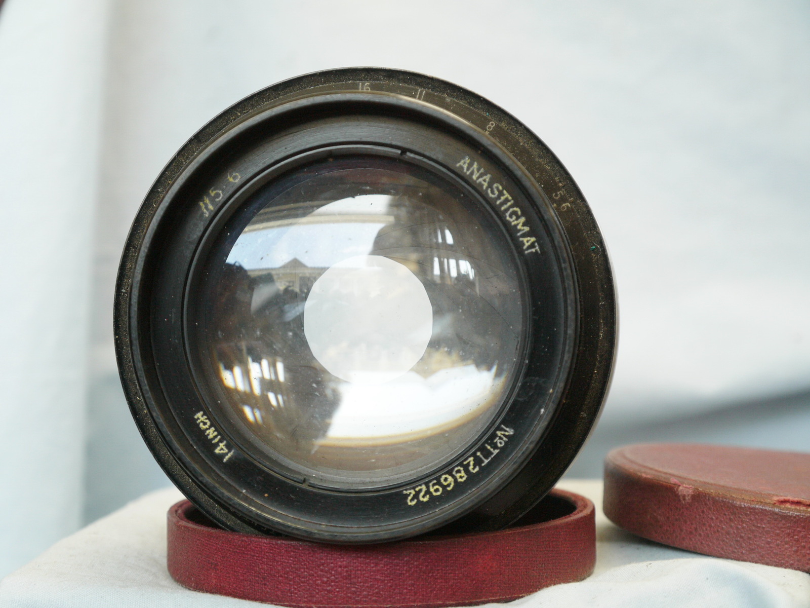 Vintage 14 Inch 5.6 Anastigmat Large Format Military Lens Great