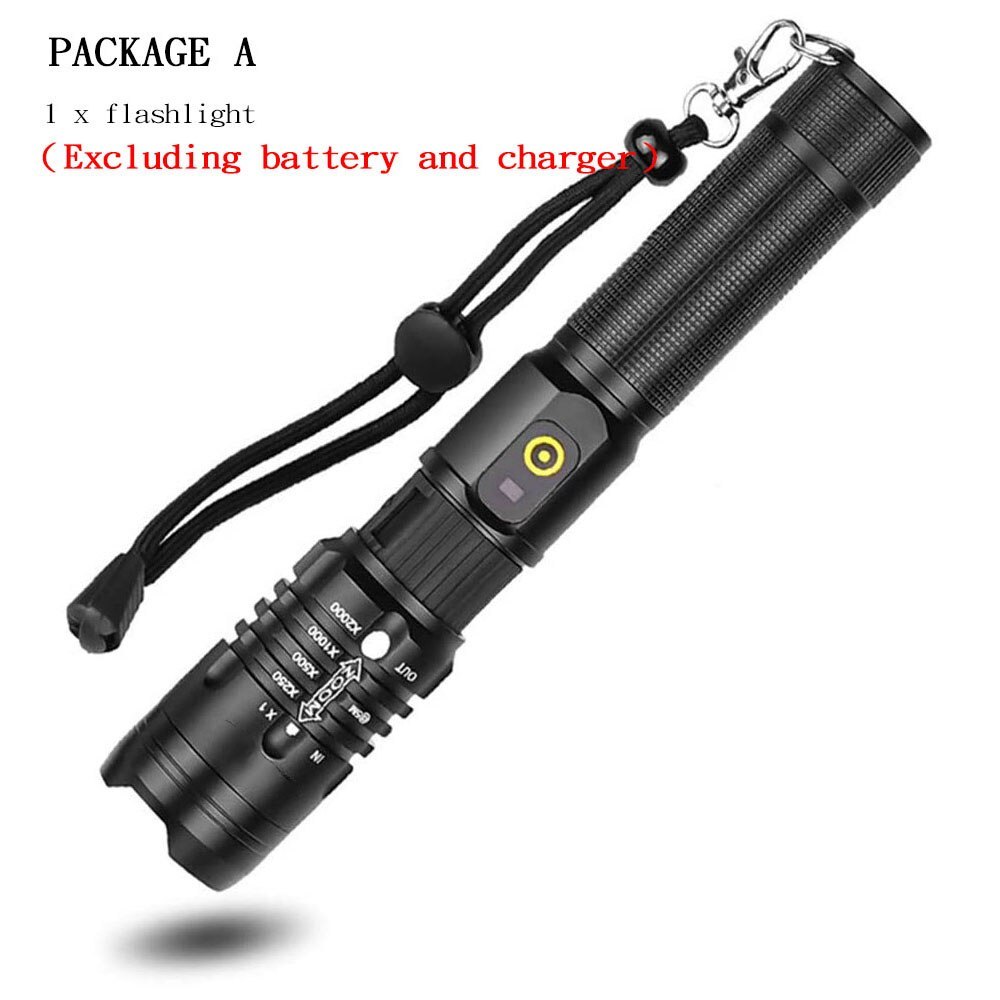 CREE X50 LED Flashlight Super Bright  Electric Torch USB Rechargeable Zoomable 5