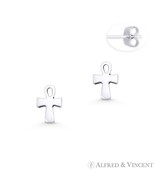 Egyptian Ankh Cross Key-of-Life Charm Oxidixed 925 Sterling Silver Stud ... - $13.49