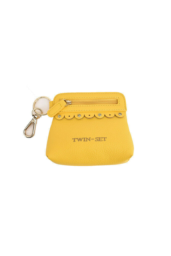 Twin-Set Womens Portachiavi Smerlo  Wallet Leather 00028 Senape Yellow Size OS