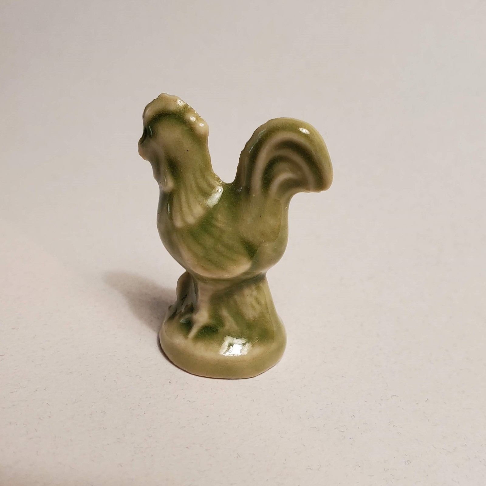 Wade Whimsies Rooster Figurine, Wade England Collectibles, green chicken bird - $6.99