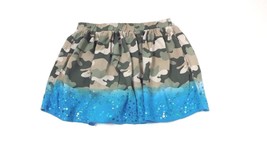 JUSTICE Pre Teen Girls Skirt Skorts Size 12 Olive Green Leopard Blue &  Sequins - $9.31