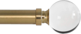 Ivilon Treatment Window Curtain Rod, Acrylic Ball 1&quot; Pole. 48 to 86&quot;, Wa... - $35.52
