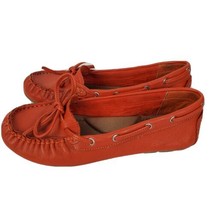 Lucky Brand Womens Orange Tie Slip On Comfort Casual Moccasins Shoes Fla... - $32.72