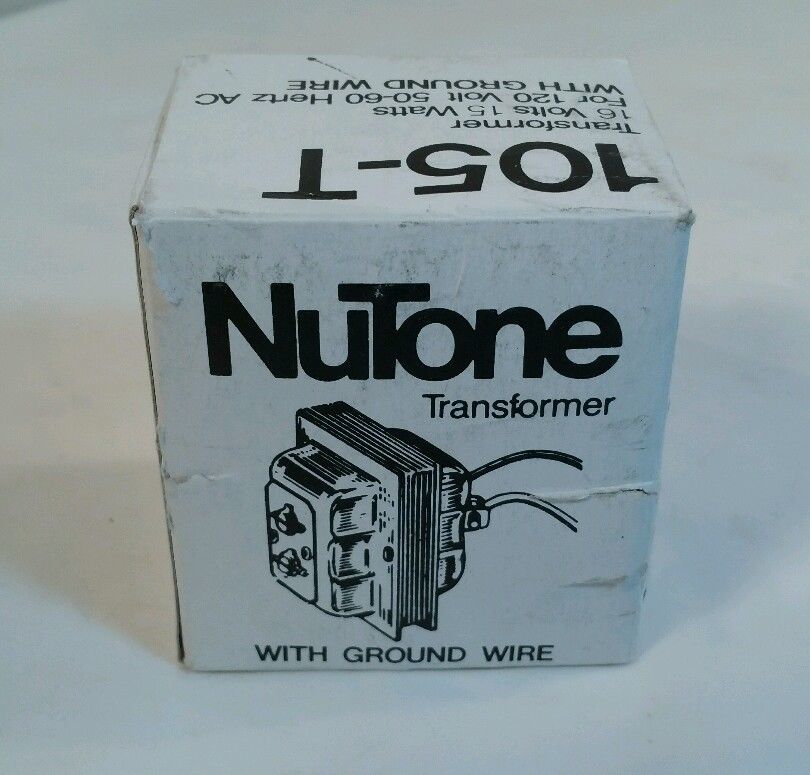 Nutone Model 105T Doorbell Transformer With Ground Wire NOS (BD