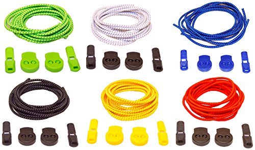 No Tie Stretch Shoelace Fun Pack (7 Pairs) - Elastic 39 Laces in Vibrant Colors