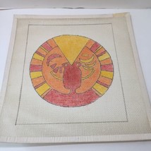 Sun Lion Motif Needlepoint Canvas The Hidden Craftsman 14.5&quot; x 15&quot; 11 Count - $38.69
