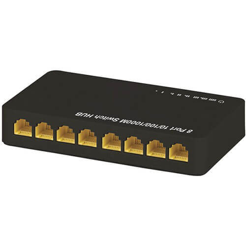 Jaycar 10/100/1000Mbps Switch Hub with Power Supply Unit 8 Ports Switches & Hubs
