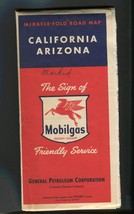 1950s MobilGas Miracle Fold Road Map California and Arizona - $17.50