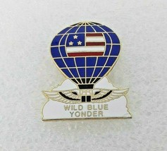 Wild Blue Yonder Hot Air Balloon Hat Lapel Pin - Flag with Wings - $7.42