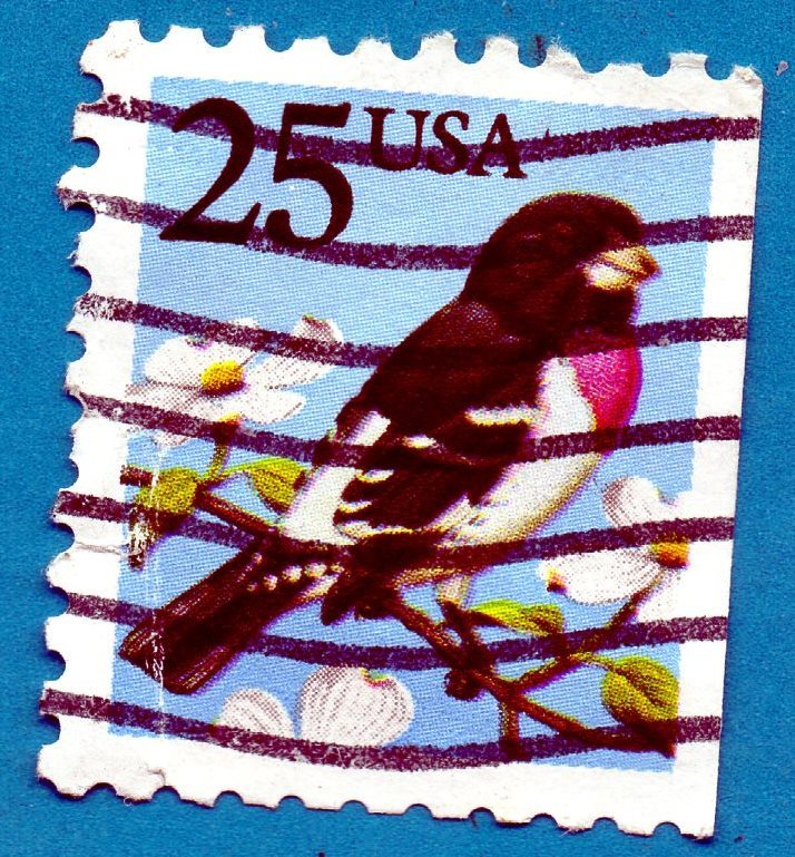 Scott #2284 - Used 1988 US Postage Stamp 25c Birds - Grosbeak - United ...