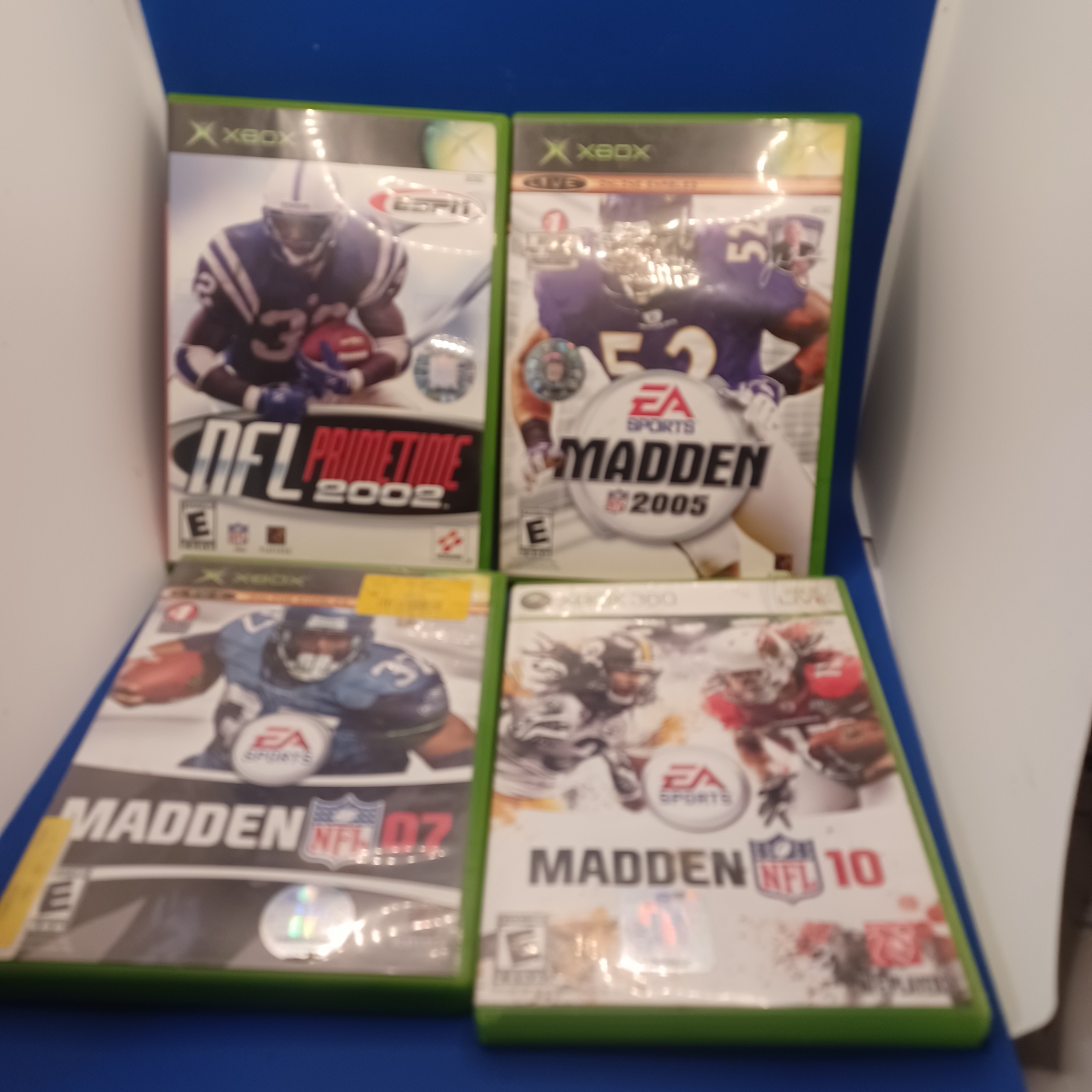Primary image for Nfl Primetime 2002, Madden 2005, 2007 & 10 -  4 preowned Xbox360 Games  - listed