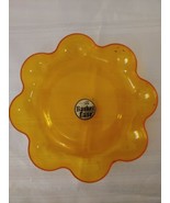 Vintage Plastic Decra Stone Basket Ease 11-1/2&quot; Clear Amber Serving Tray - $9.74