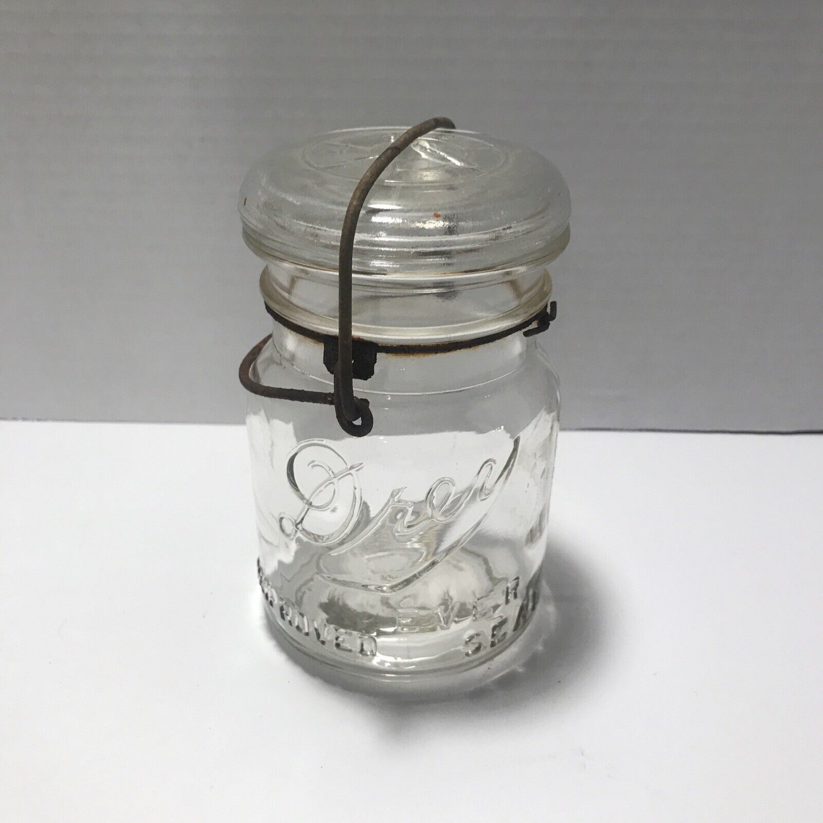 Vintage Collectible Drey Improved Ever Seal Clear Pint Mason Jar Jars