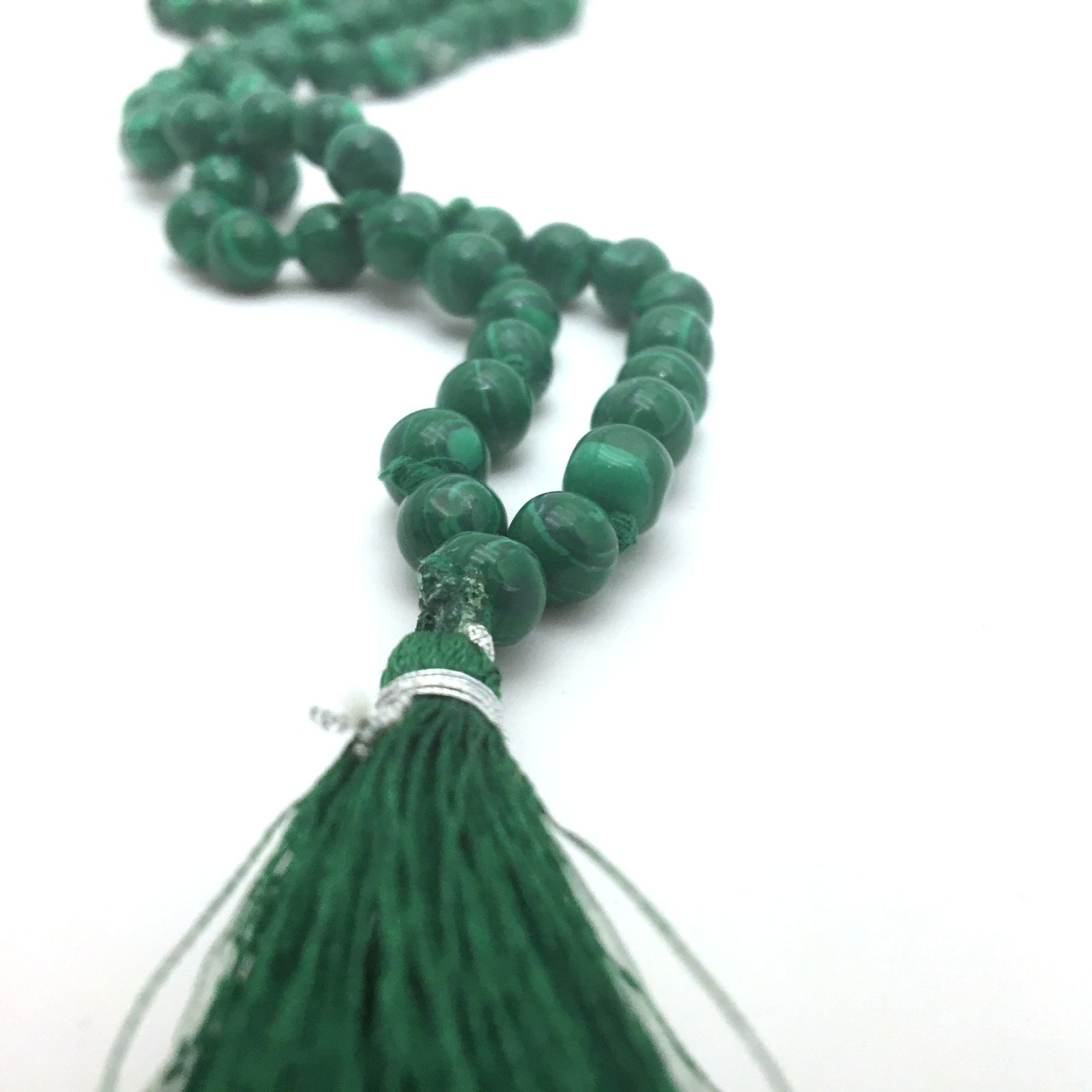 Prayer Mala Beads Chanting Japa- Malachite - 108 Knotted Prayer Beads ...