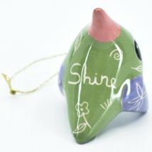 Handcrafted Painted "Shine" Uplifting Clay Hummingbird Ornament Made in Peru image 3