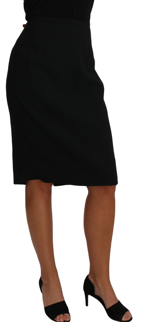 Black Knee Length A-Line Pencil Skirt - Fashion