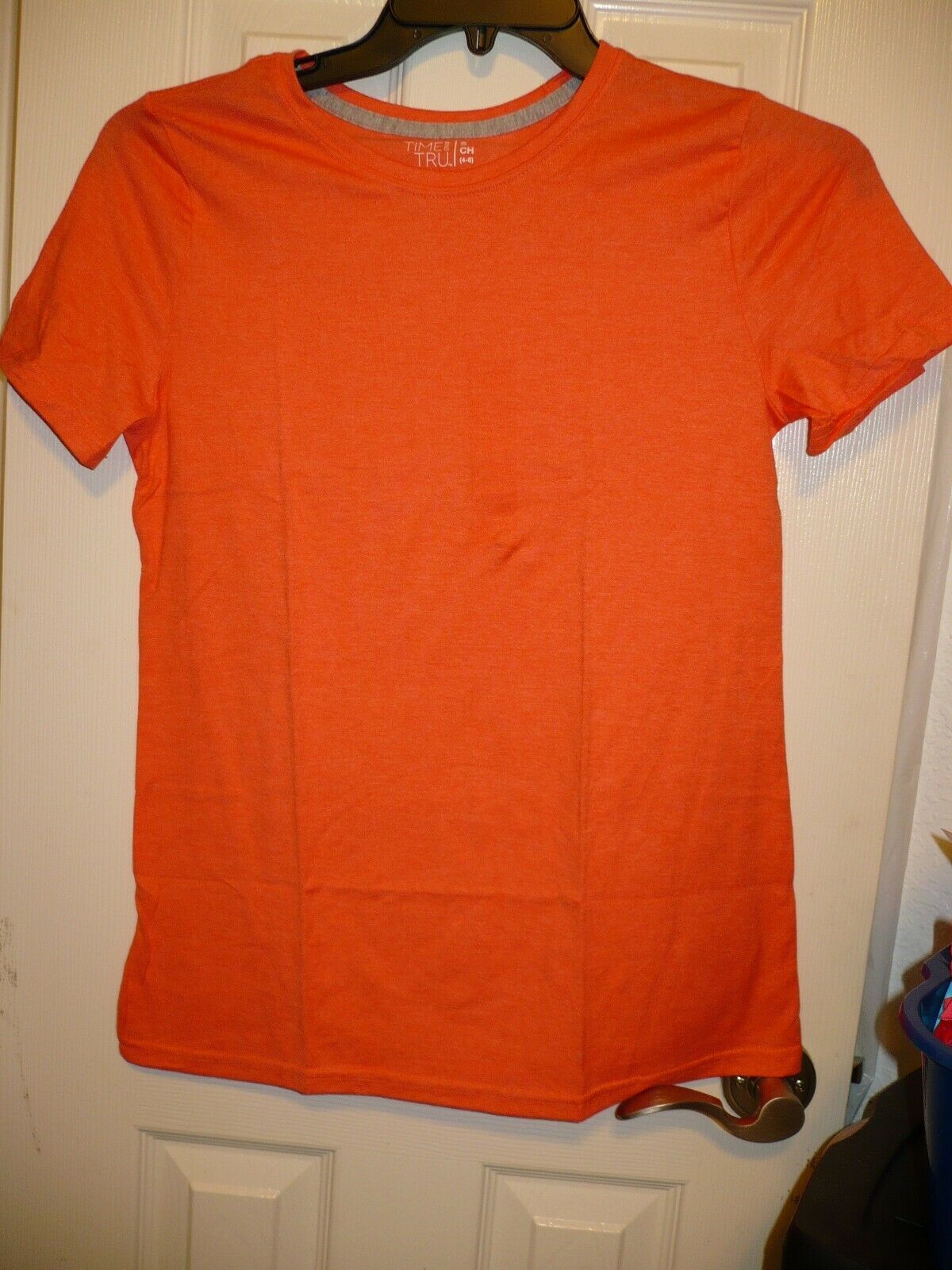 Time And Tru Women's Crew Neck T Shirt XX-LARGE (20) Coral Zest Short Sleeve