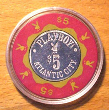 PLAYBOY CASINO CHIP 1 $5 ATLANTIC CITY 1981 Bud Jones Mold 