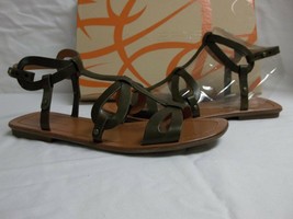 Via Spiga Size 8 M Donnie Dark Olive Leather Gladiator Sandals New Women... - $98.01