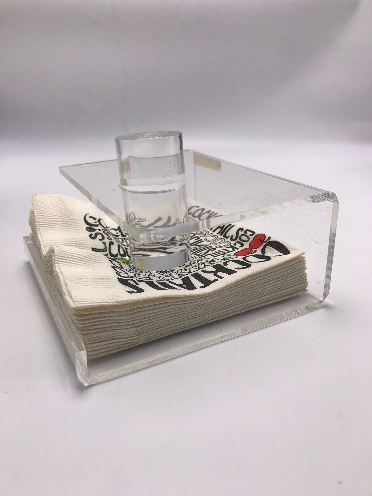 Acrylic Cocktail Napkin Holder Clear Two's Company Square Paper