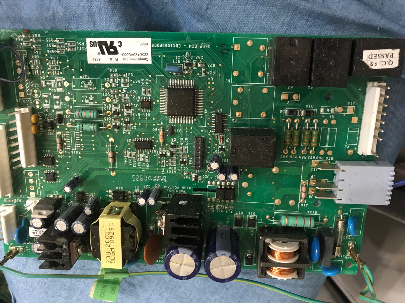 GE Main Control Board FOR GE REFRIGERATOR 225D4204G003 WR55X10968 Green 