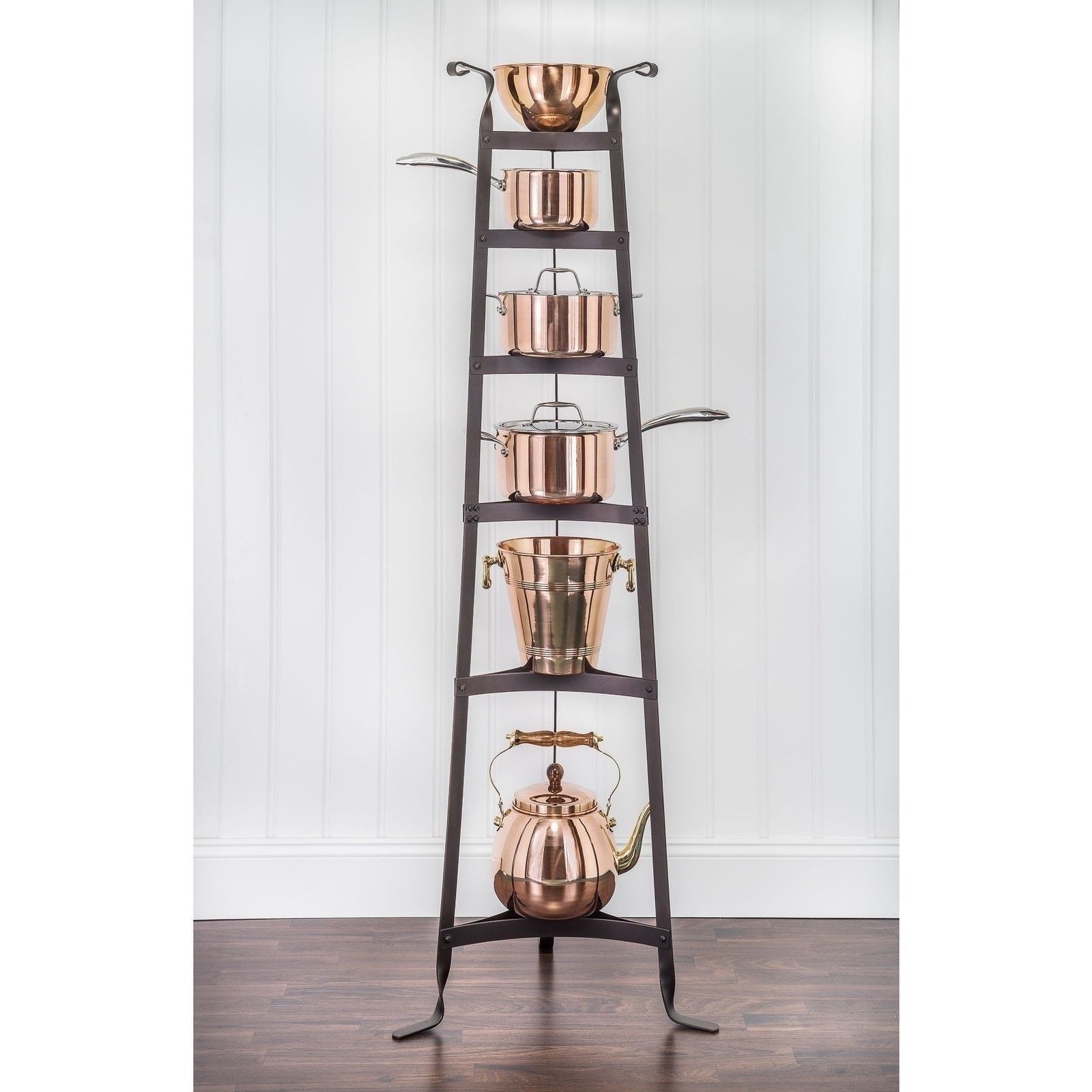 Oil Bronze 6 Shelf Vertical Pot Rack Cookware Stand Storage Kitchen