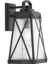 Creighton Collection 1-Light Textured Black Clear Water Glass Farmhouse Outdoor - $161.49