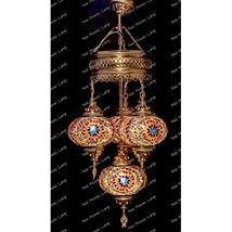 LaModaHome Mosaic Chandelier,Mosaic Lamp,Turkish Lamp,Moroccan Lantern,A... - $125.50