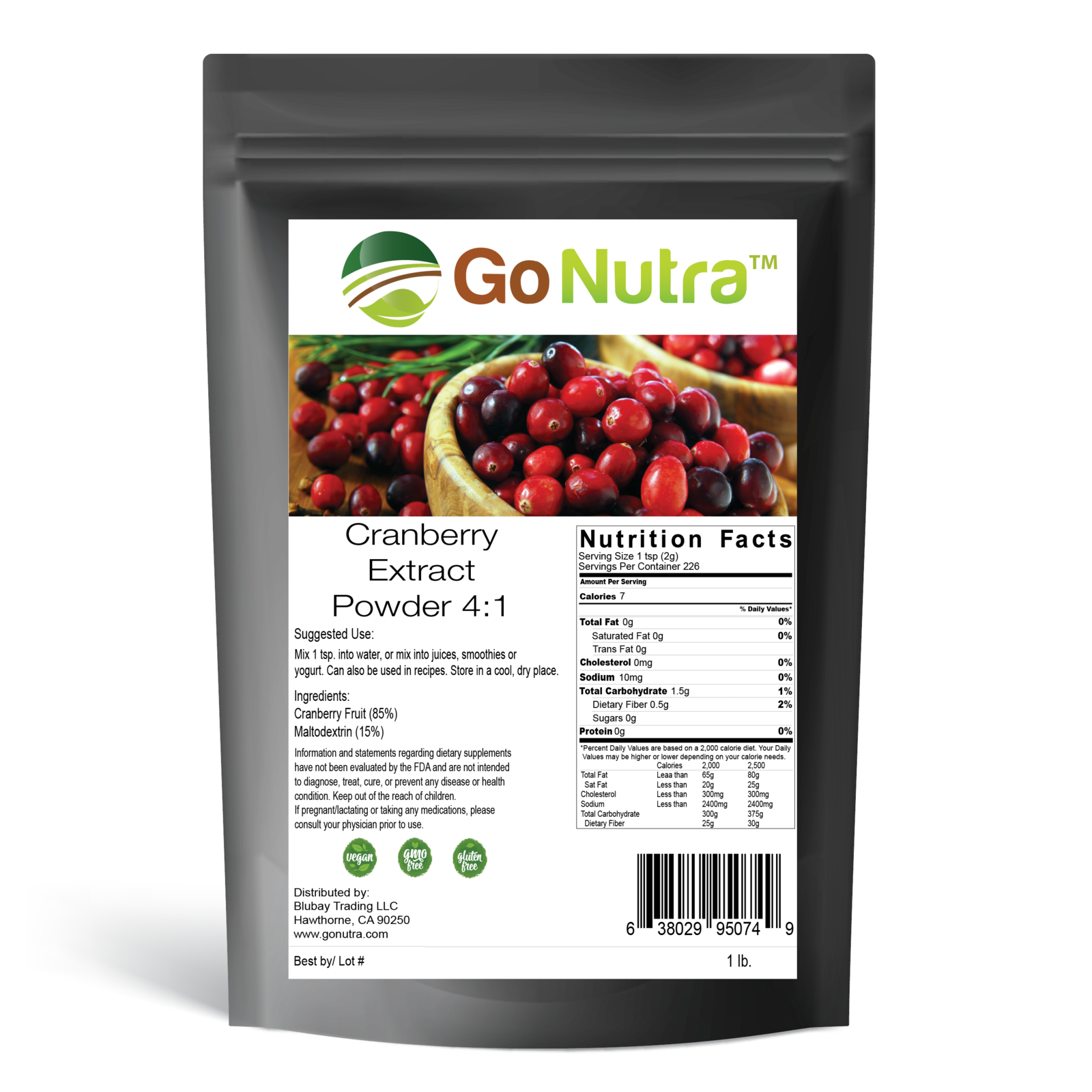 Cranberry Extract Powder 41 Extract 1 lb Whole Cranberries Fruit