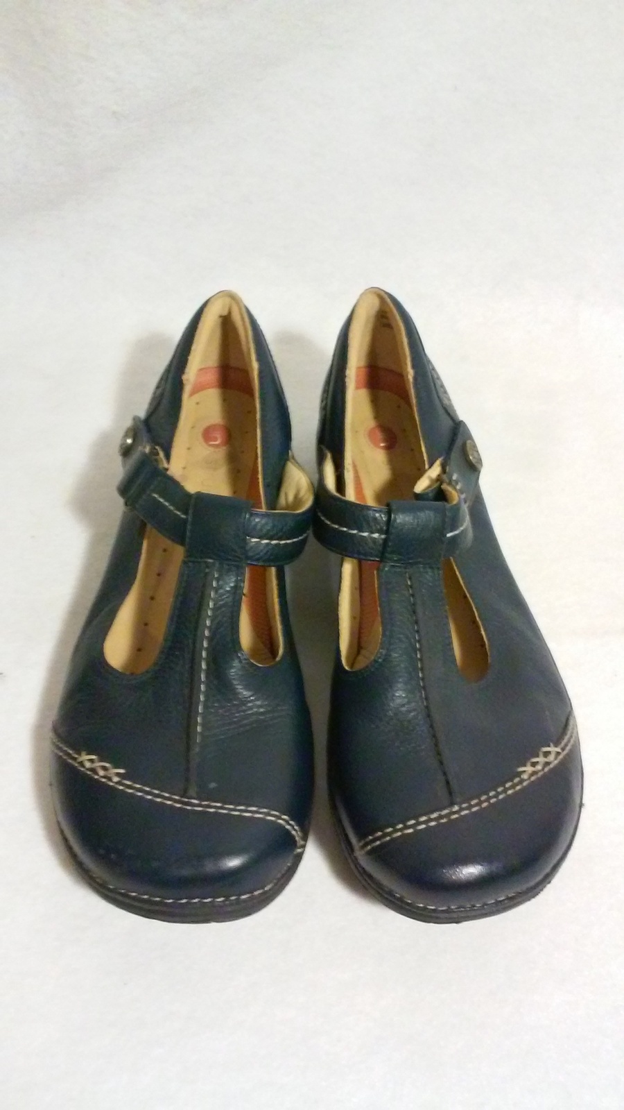 Clarks Blue Leather Mary Jane Shoes, Size 11W - Flats & Oxfords