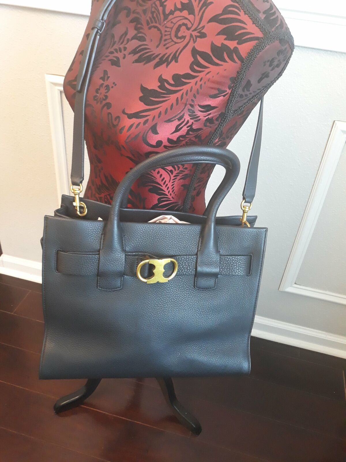 tory burch gemini link leather tote