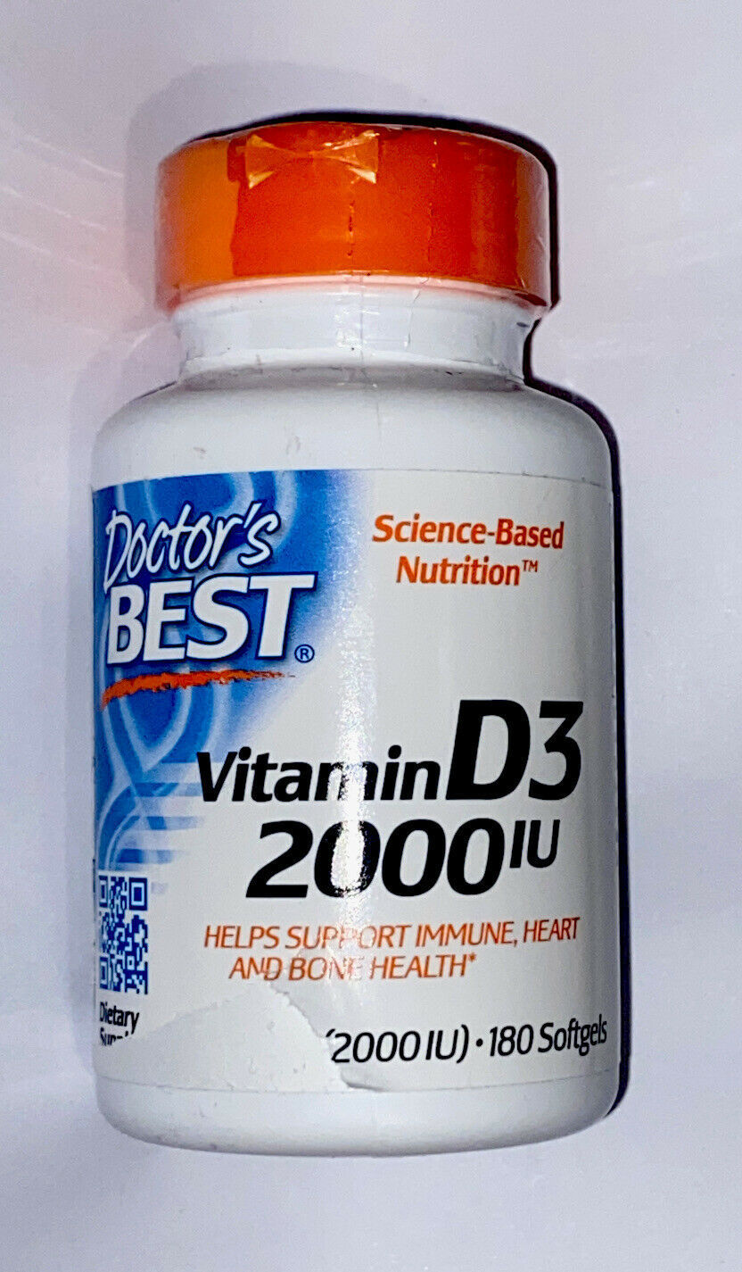 Doctor's Best Vitamin D3 2000 IU Dietary Supplement - 180 Softgels