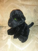 Adventure Planet Panther Big Cat Plush 8" Black Beanbag Stuffed Animal Toy Green - $16.82