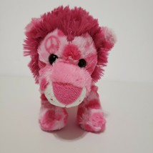 Adventure Planet Pink Lion Plush Peace Sign Wild Walker Six Flags  Dots Stuffed  - $13.94
