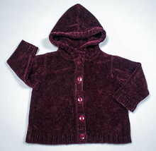 BABY GAP GIRLS SIZE 3-12 MONTHS BROWN HOODED SWEATER TOP CARDIGAN 3M 6M ... - $9.89