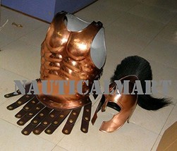 NauticalMart Copper Antique Greek Muscle Armor With Helmet Halloween Costume