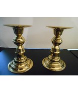 Vtg Two Classic Brass Candle Stick Holders Millennial 9 in Made in England - $37.01