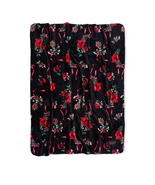 Victoria&#39;s Secret Black Red Floral Plush Fleece Sherpa Throw Blanket - $43.56