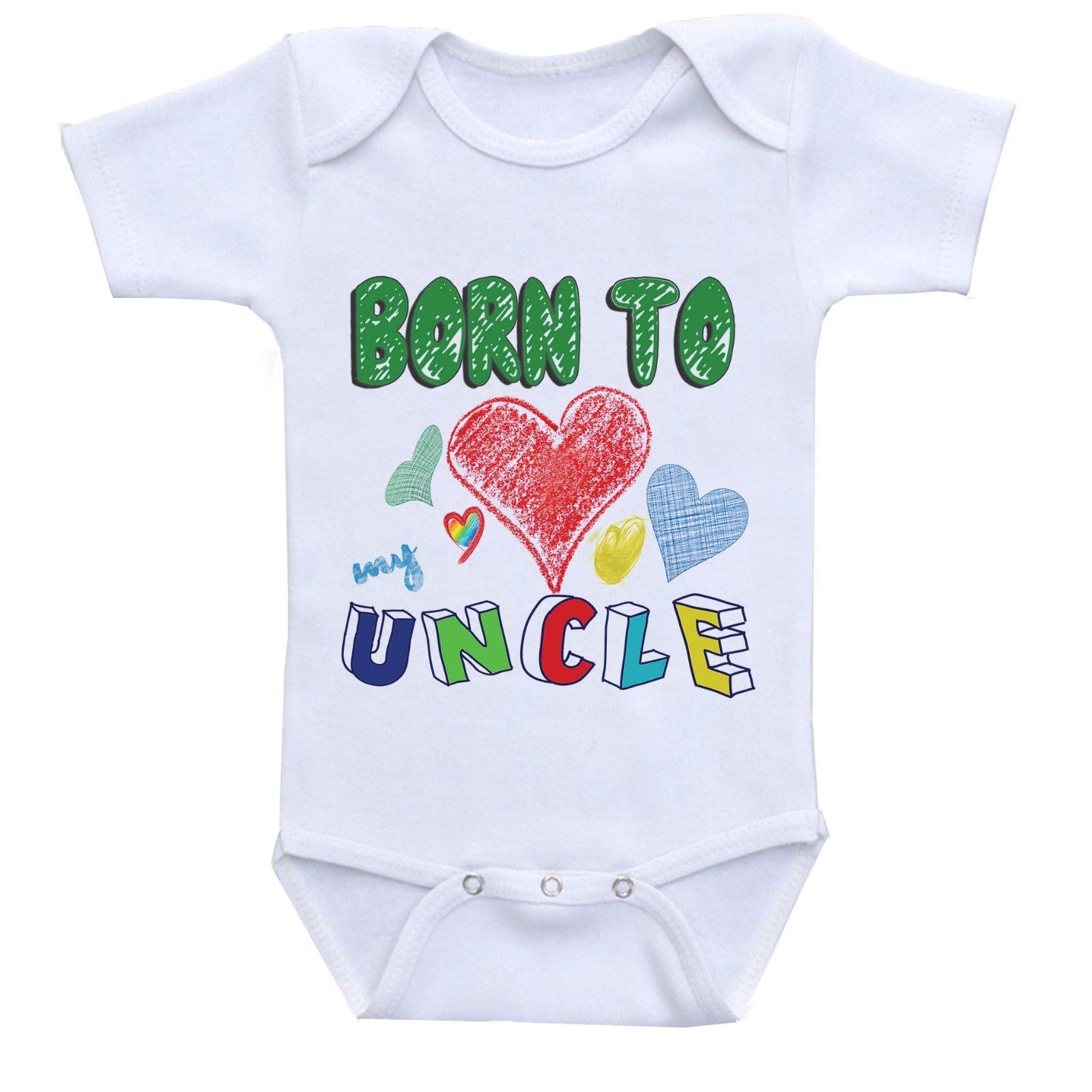 Born to love my uncle, Cute Gift Baby Bodysuit By Apparel