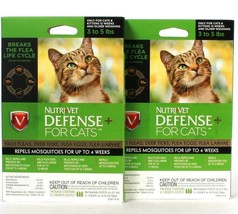 2 Nutri Vet Defense Plus For Cats 3 To 5 Lbs Kills Fleas Ticks 3 Month Supply 