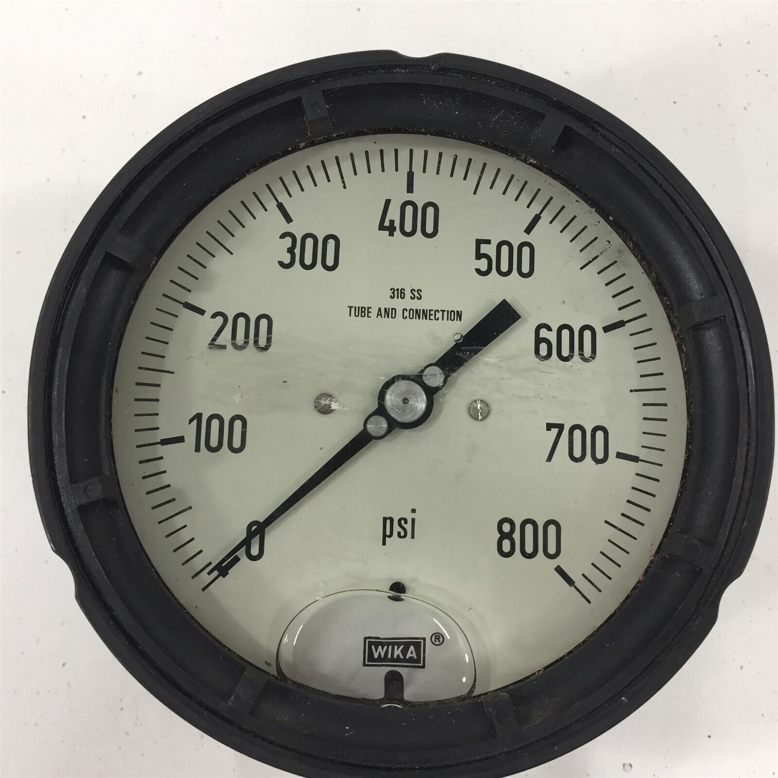 WIKA 0800PSI Pressure Gauge Bottom Mount 4" Liquid Filled 1/2" NPT